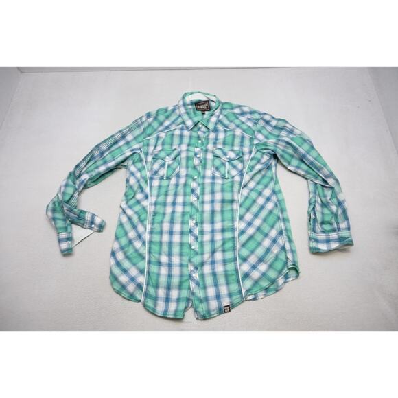 Cowboy Up Tailored Fit Western Pearl Snaps Plaid Cowboy Shirt Mens Sz 2XL XXL - Picture 5 of 12